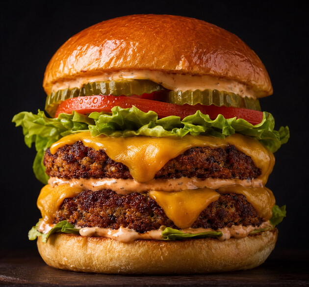 House stacked burger